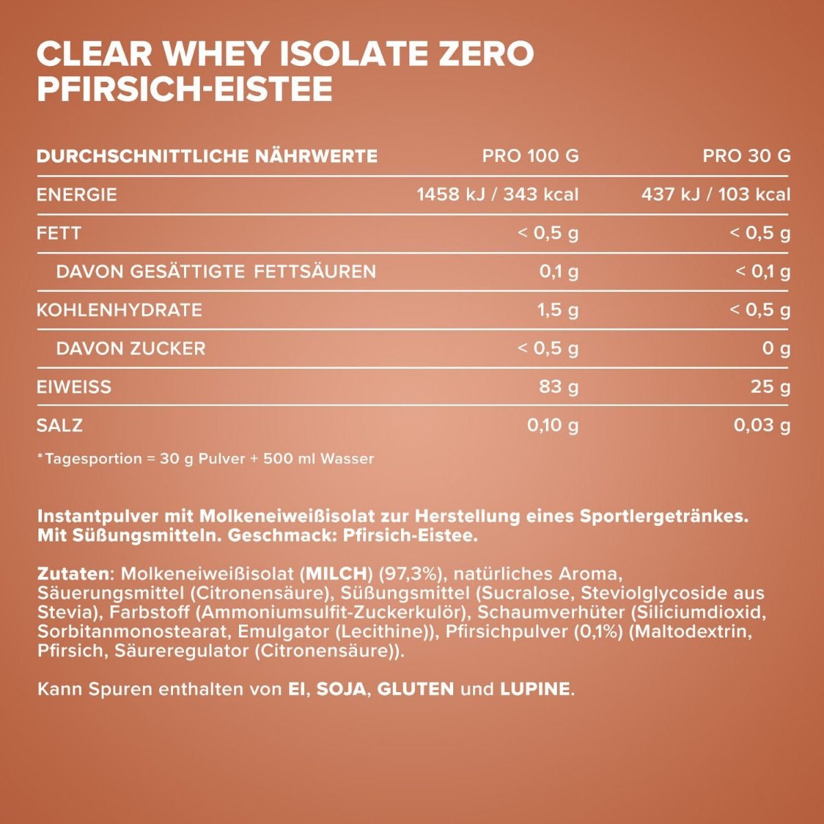 CLEAR WHEY ISOLATE ZERO - IRONMAXX - Diét-éthique