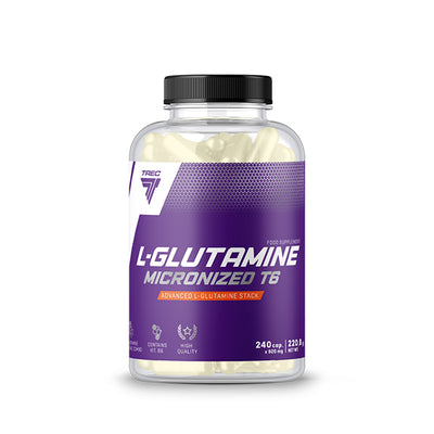L-GLUTAMINE MICRONIZED T6 240CAPS TREC - Diét-éthique