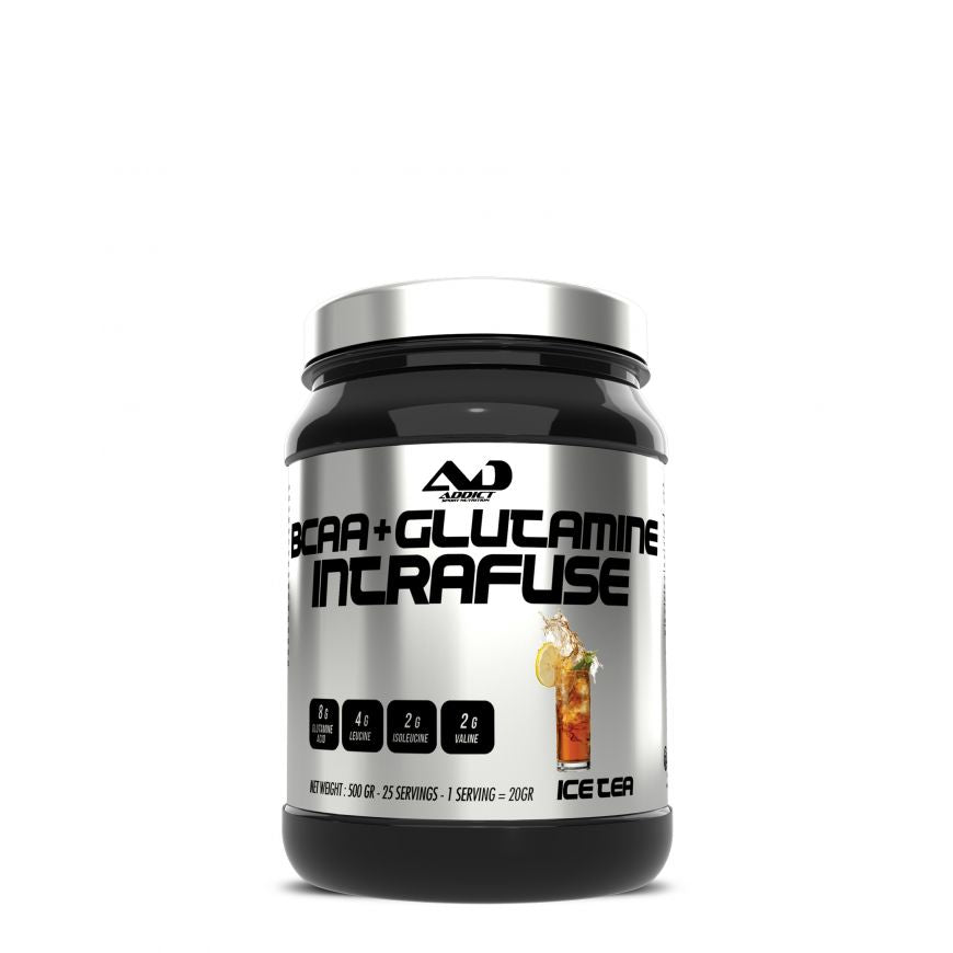 INTRAFUSE RECOVERY 500 GR BCAA + GLUTAMINE - ADDICT NUTRITION - Diét-éthique