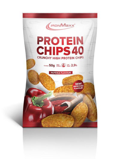 PROTEIN CHIPS 40 (SACHET DE 50G) - PAPRIKA IRON MAXX - Diét-éthique