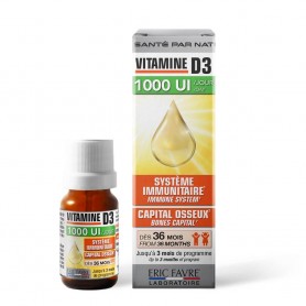 VITAMINE D3 -Compte-gouttes de 20ml - Diét-éthique